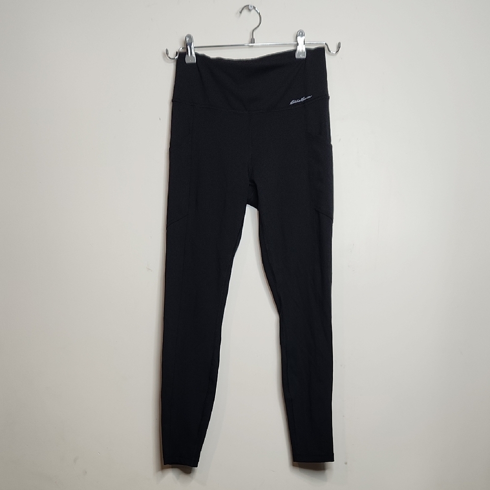 Eddie Bauer Women's Leggings - High Rise Side Pockets - Black Size S